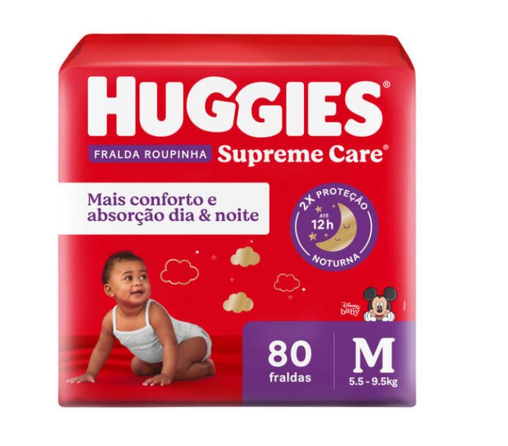 Fralda Huggies Supreme Care Roupinha M - 80 fraldas