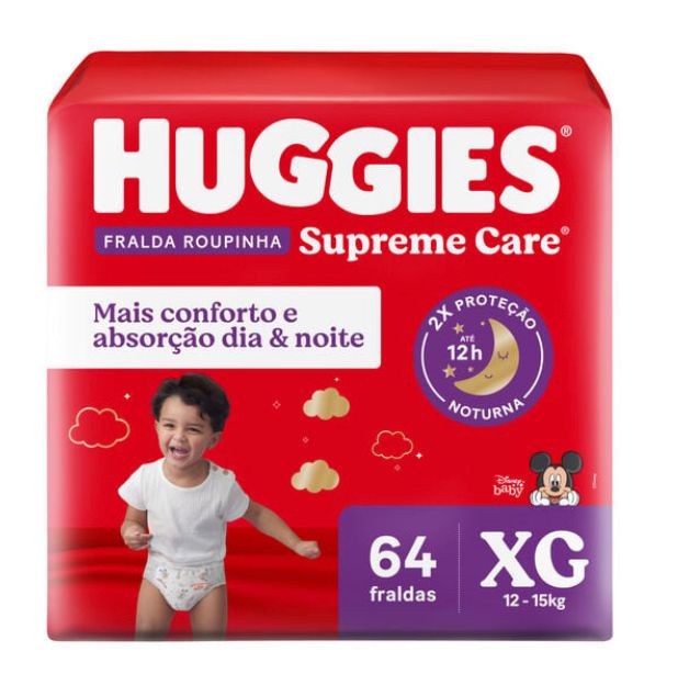 Fralda Huggies Supreme Care Roupinha XG - 64 unidades