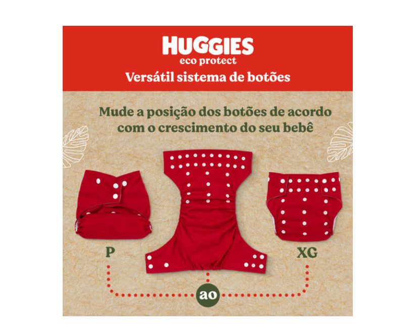 Fralda Reutilizável Huggies Eco Protect Tamanho Único - 4 un