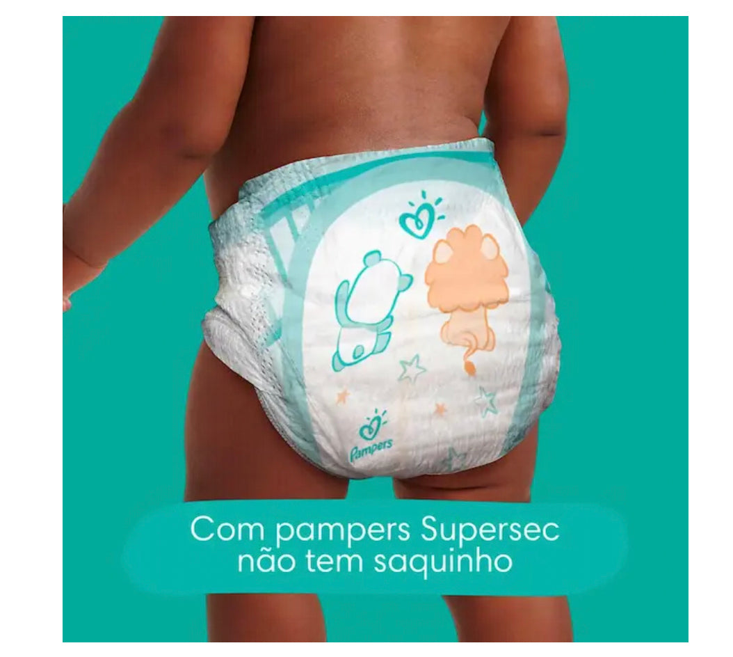 FRALDA DESCARTáVEL PAMPERS SUPERSEC TAMANHO XXG - 8 PACOTES COM 20 FRALDAS - TOTAL 160 TIRAS