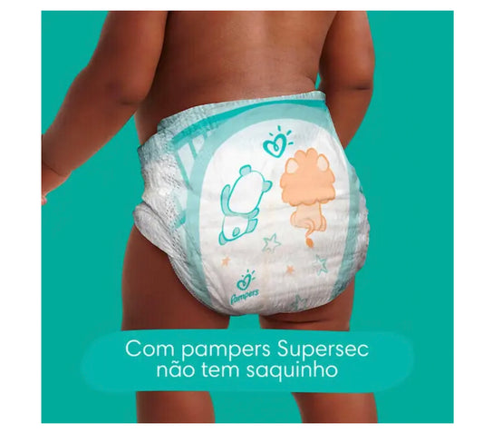 FRALDA DESCARTáVEL PAMPERS SUPERSEC TAMANHO XXG - 8 PACOTES COM 20 FRALDAS - TOTAL 160 TIRAS