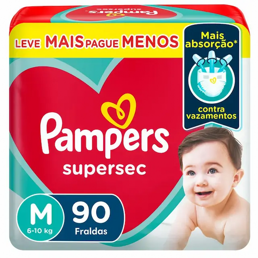 Fralda Pampers Supersec M 90 unidades