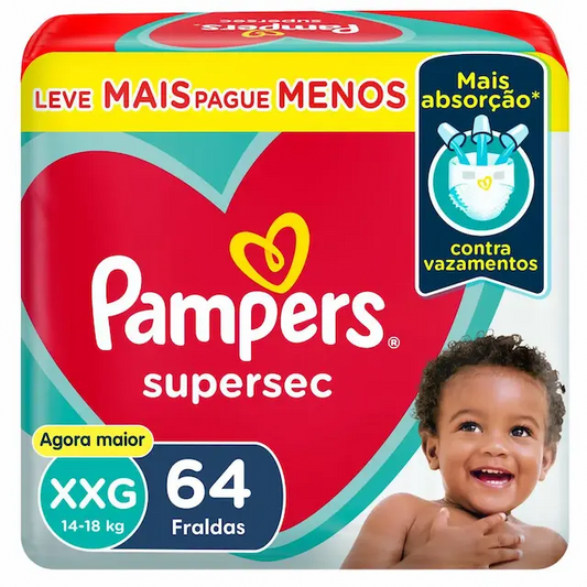 Fralda Pampers Supersec XXG 64 unidades