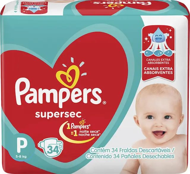 Fralda Pampers Supersec P 34 unidades