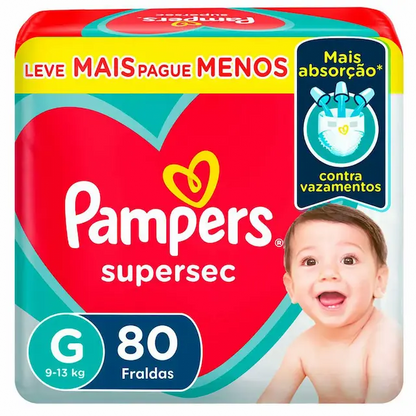 Fralda Pampers Supersec G 80 unidades