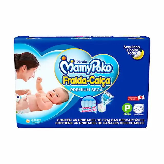 Fralda Calça Infantil MamyPoko Premium Seca P - 46 Unidades