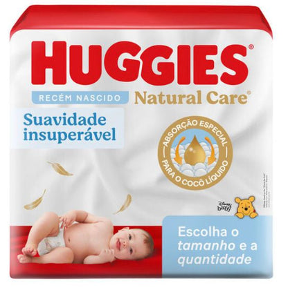 Fralda Huggies Natural Care (Tamanhos RN-P-M-G-XG-XXG)