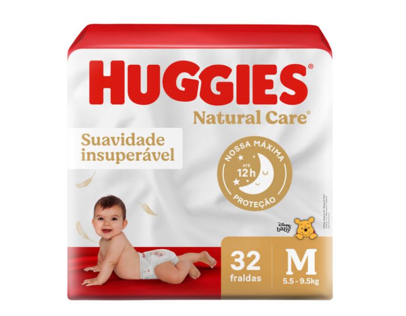 Fralda Huggies Natural Care M - 32 fraldas