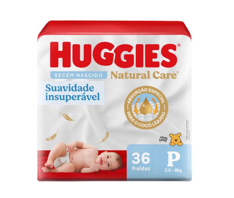 Fralda Huggies Natural Care P - 36 fraldas