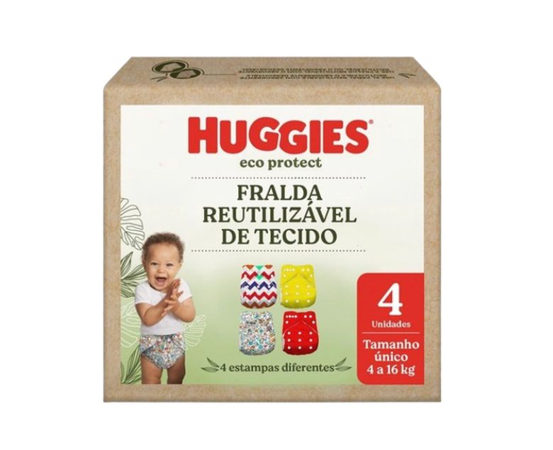 Fralda Reutilizável Huggies Eco Protect Tamanho Único - 4 un